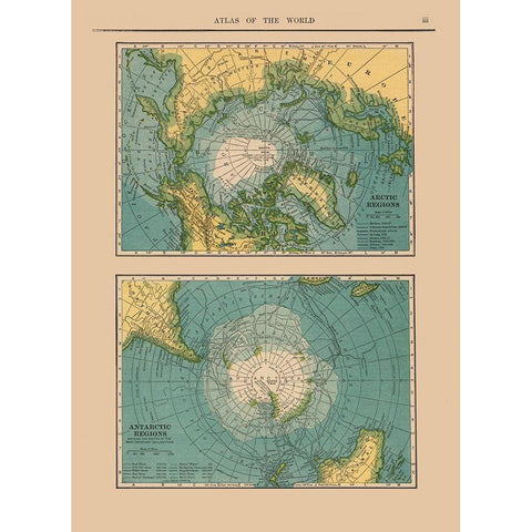 Arctic Antarctic Regions - Hammond 1910 Gold Ornate Wood Framed Art Print with Double Matting by Hammond