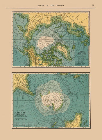 Arctic Antarctic Regions - Hammond 1910 Black Ornate Wood Framed Art Print with Double Matting by Hammond