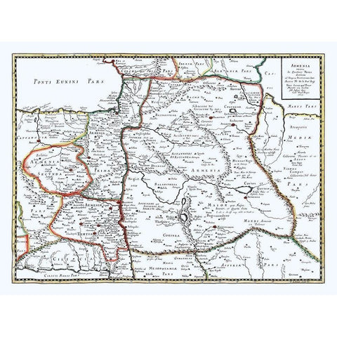 Armenia - Sanson 1641 Gold Ornate Wood Framed Art Print with Double Matting by Sanson