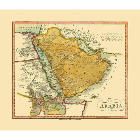 Arabia - Darton 1812 Black Modern Wood Framed Art Print by Darton