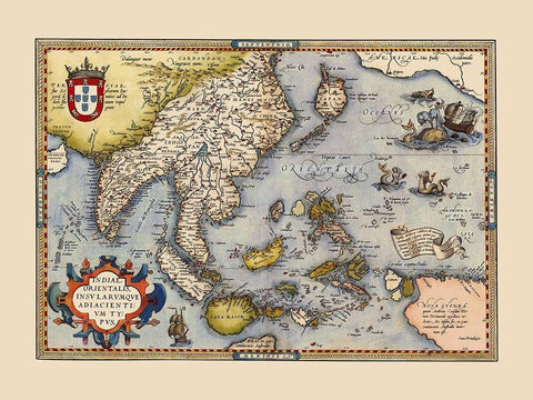 Southeast Asia Indonesia Philippines Japan White Modern Wood Framed Art Print with Double Matting by Ortelius