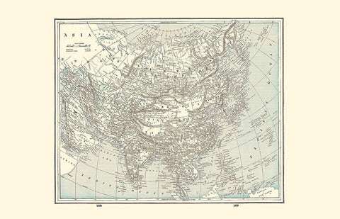 Asia - Rathbun 1893 White Modern Wood Framed Art Print with Double Matting by Rathbun