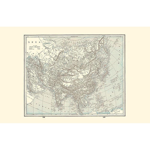 Asia - Rathbun 1893 Black Modern Wood Framed Art Print with Double Matting by Rathbun