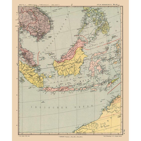 Asia - Streit 1913 White Modern Wood Framed Art Print by Streit