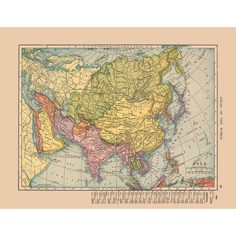 Asia - Hammond 1910 Black Modern Wood Framed Art Print with Double Matting by Hammond