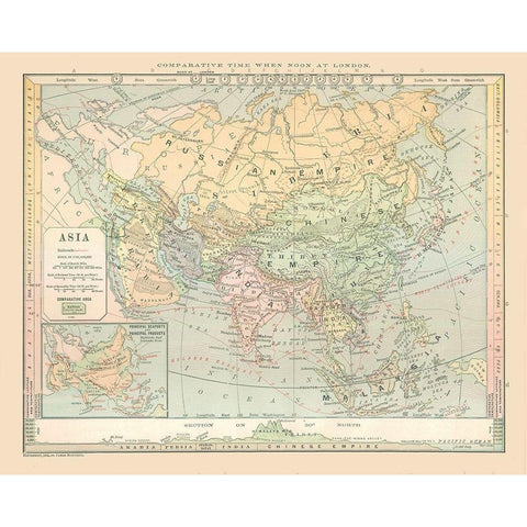 Asia Elevation - Monteith 1882 Black Modern Wood Framed Art Print by Monteith