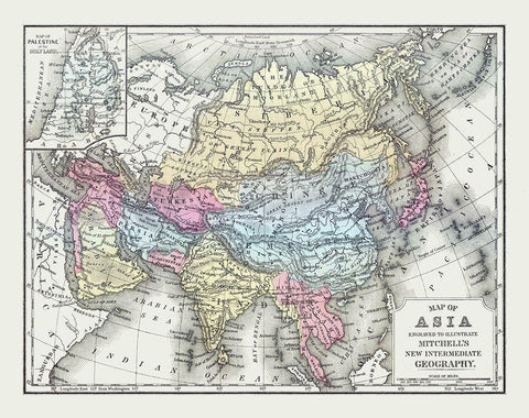 Asia Middle East - Mitchell 1877 Black Ornate Wood Framed Art Print with Double Matting by Mitchell