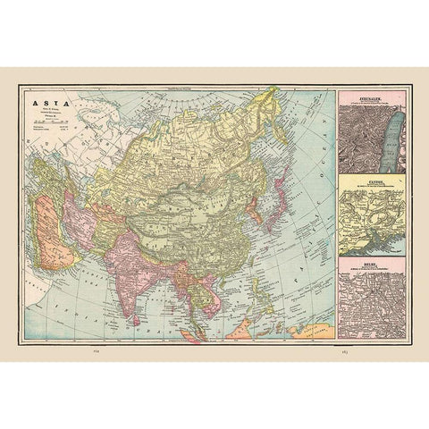 Asia - Cram 1892 White Modern Wood Framed Art Print by Cram