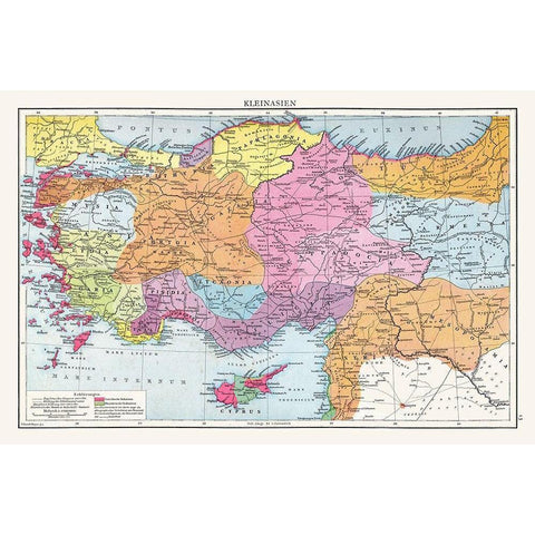 Asia Minor - Droysen 1886 White Modern Wood Framed Art Print by Droysen