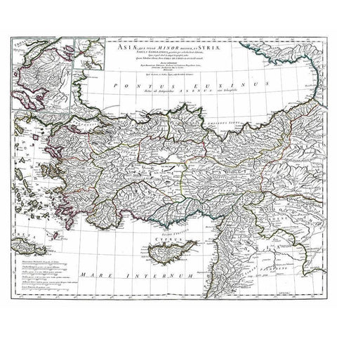 Asia Minor Syria - DAnville 1799 White Modern Wood Framed Art Print by D'' Anville