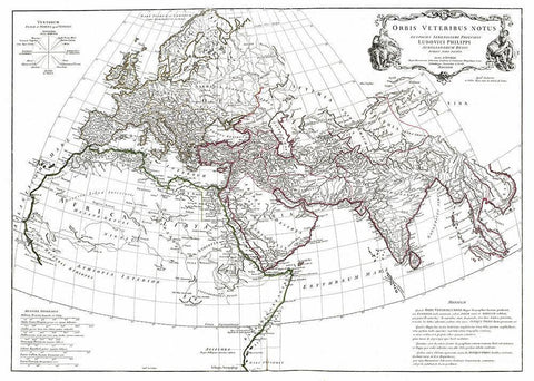 Europe Asia - DAnville 1799 Black Ornate Wood Framed Art Print with Double Matting by D'' Anville