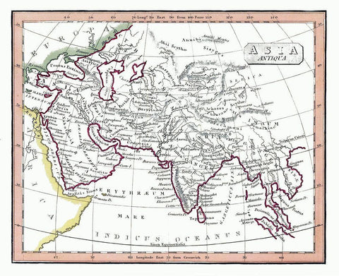 Ancient Asia - Fenner 1830 Black Ornate Wood Framed Art Print with Double Matting by Fenner