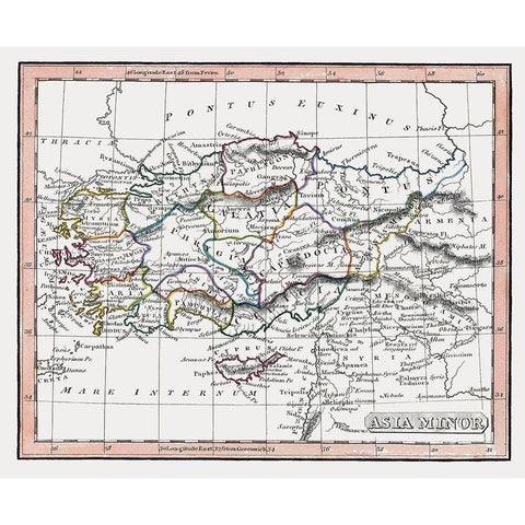 Asia Minor - Fenner 1830 Black Modern Wood Framed Art Print with Double Matting by Fenner