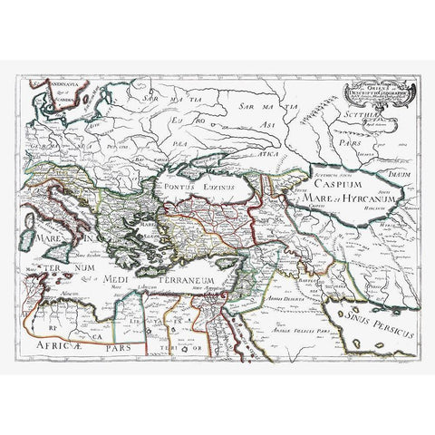 Roman Empire Middle East - Sanson 1641 Black Modern Wood Framed Art Print by Sanson