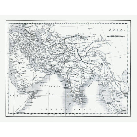 Asia - Oxford 1828 Black Modern Wood Framed Art Print by Oxford