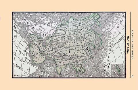 Asia - Alden 1886 White Modern Wood Framed Art Print with Double Matting by Alden