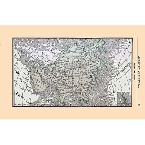 Asia - Alden 1886 Black Modern Wood Framed Art Print with Double Matting by Alden