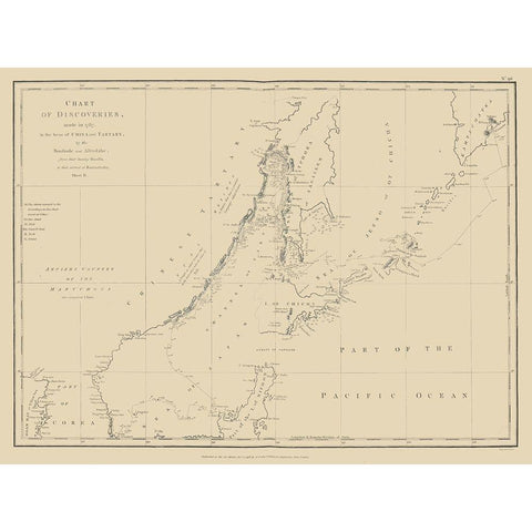 Asia Discoveries China Tartary - Robinson 1787 Black Modern Wood Framed Art Print by Robinson