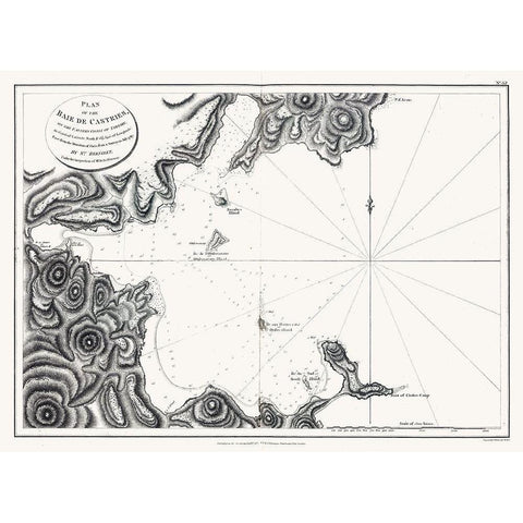 Asia Baie De Castries Tartary - Bernizet 1787 White Modern Wood Framed Art Print by Bernizet