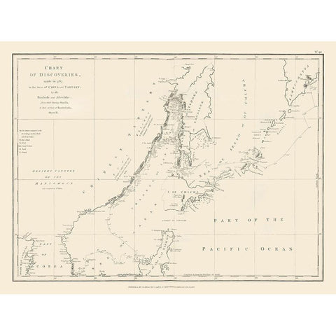 Asia China Tartary Seas Discoveries - Robinson Black Modern Wood Framed Art Print by Robinson