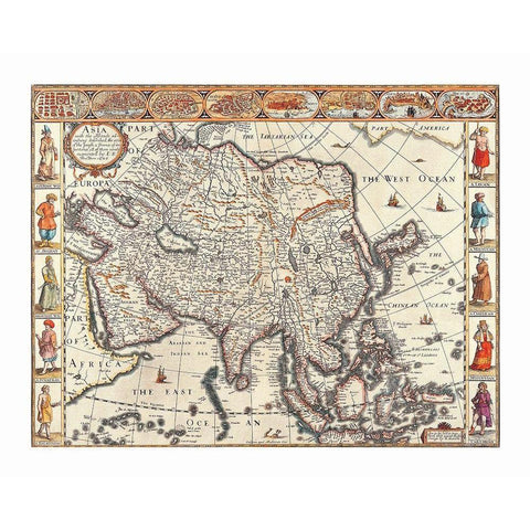 Asia - Ano Dom 1626 Black Modern Wood Framed Art Print by Ano Dom