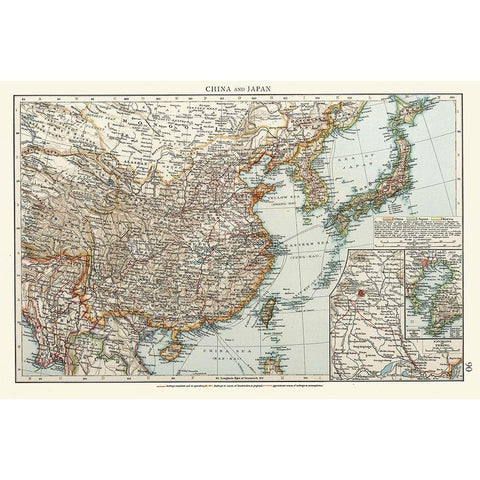 China Japan - Andree 1895 Black Modern Wood Framed Art Print by Andree