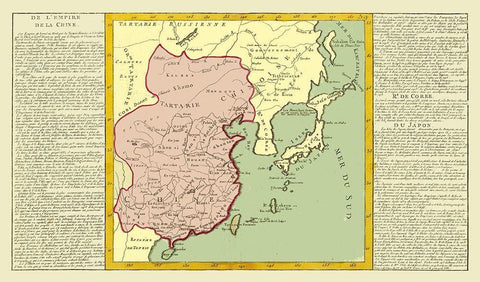 Asia Japan Chinese Empire Korea - Clouet 1787 White Modern Wood Framed Art Print with Double Matting by Clouet