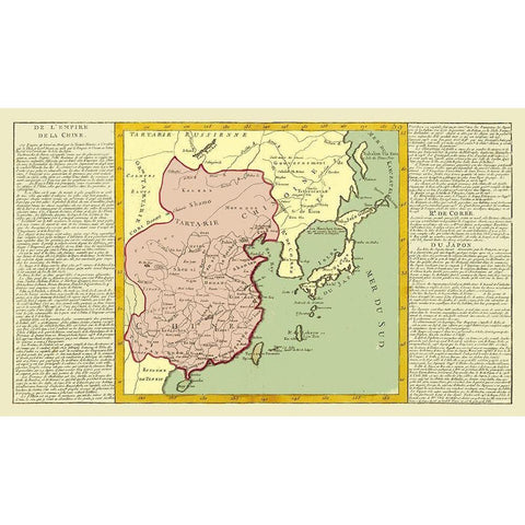 Asia Japan Chinese Empire Korea - Clouet 1787 White Modern Wood Framed Art Print by Clouet