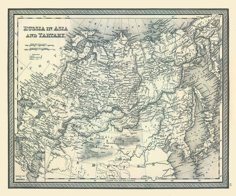 Russia in Asia Tartary - Tanner 1836 White Modern Wood Framed Art Print with Double Matting by Tanner