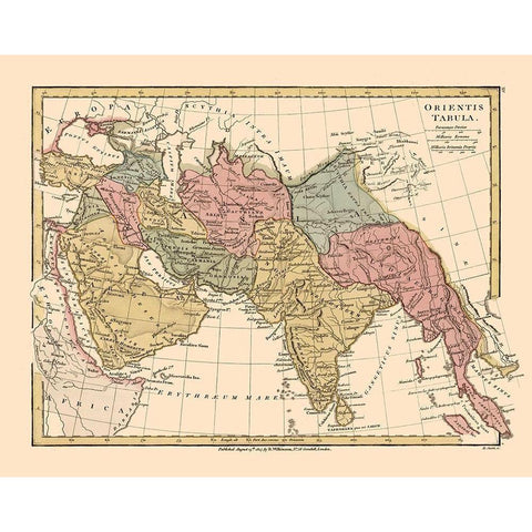 Middle East Asia - Wilkinson 1807 Black Modern Wood Framed Art Print with Double Matting by Wilkinson