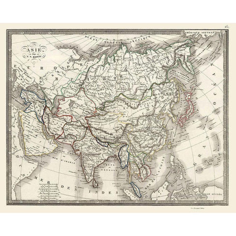 Asia - Monin 1839 White Modern Wood Framed Art Print by Monin