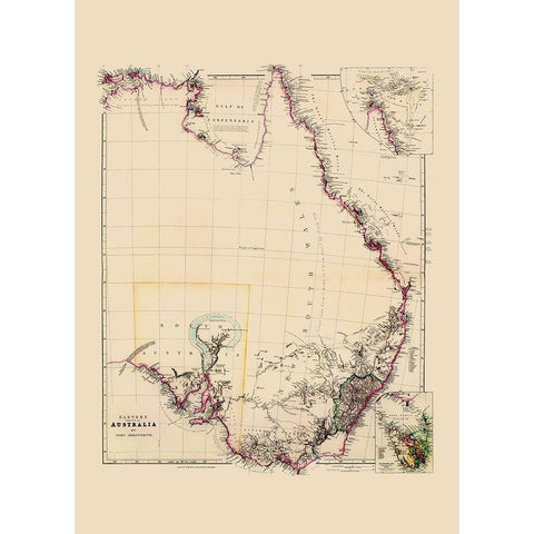 Eastern Australia - Arrowsmith 1844 White Modern Wood Framed Art Print by Arrowsmith