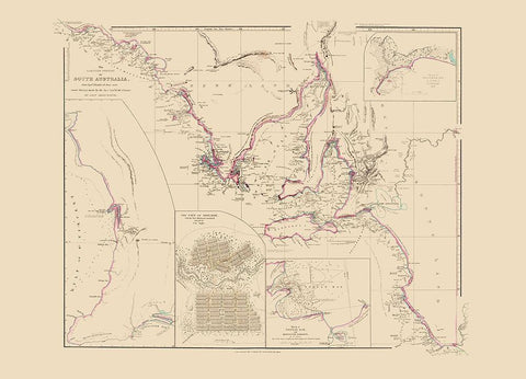 Australia Southern Maritime - Arrowsmith 1844 Black Ornate Wood Framed Art Print with Double Matting by Arrowsmith