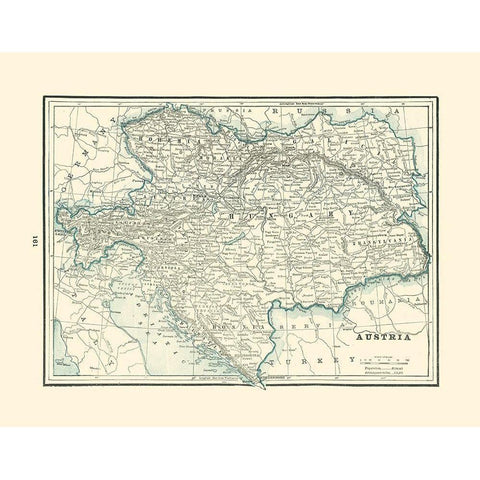 Austria - Rathbun 1893 Gold Ornate Wood Framed Art Print with Double Matting by Rathbun