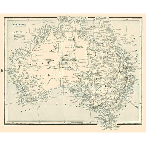 Australia Tasmania - Rathbun 1893 Black Modern Wood Framed Art Print with Double Matting by Rathbun