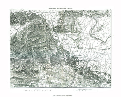 Vienna Austria - Thiers 1866 White Modern Wood Framed Art Print with Double Matting by Thiers