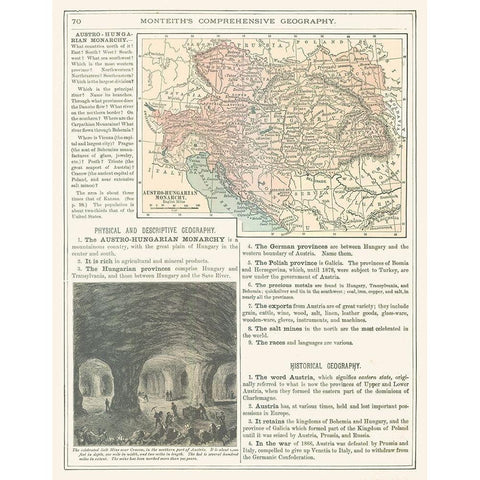 Austro Hungarian Monarchy - Monteith 1882 Black Modern Wood Framed Art Print with Double Matting by Monteith
