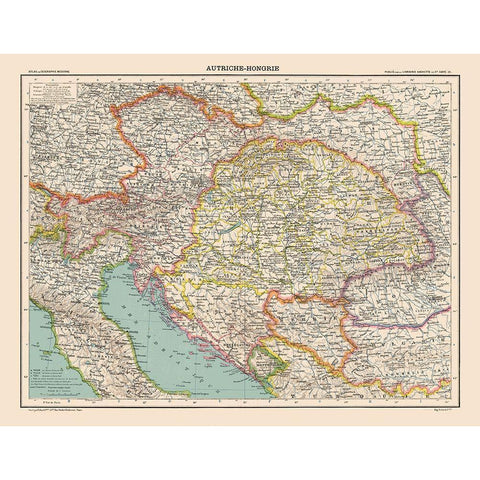 Austro Hungarian Empire - Schrader 1908 Black Modern Wood Framed Art Print by Schrader