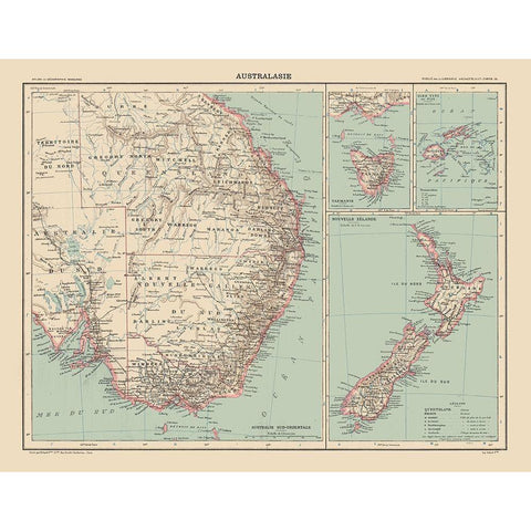 South East Australia - Schrader 1908 Black Modern Wood Framed Art Print by Schrader