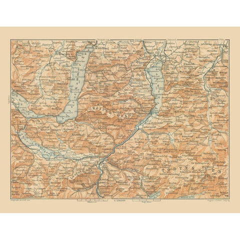 Hollen Region Austria - Baedeker 1910 Black Modern Wood Framed Art Print with Double Matting by Baedeker