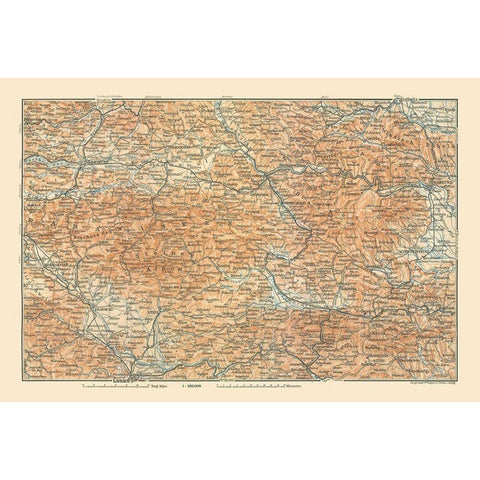 Southern Austria - Baedeker 1910 White Modern Wood Framed Art Print by Baedeker