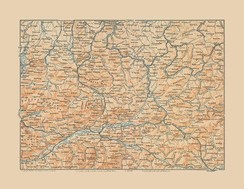 Sthal Region Austria - Baedeker 1910 White Modern Wood Framed Art Print with Double Matting by Baedeker