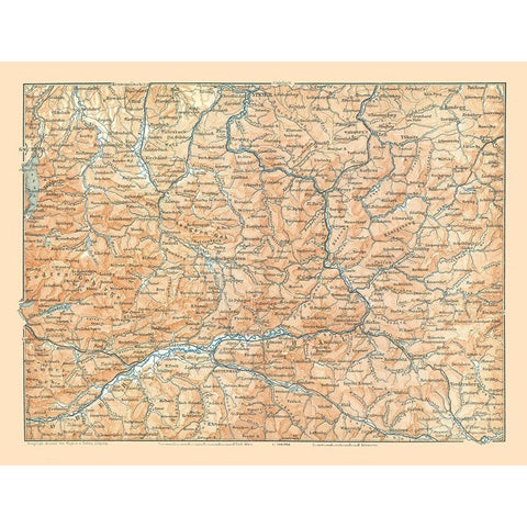 Upper Austria - Baedeker 1896 White Modern Wood Framed Art Print by Baedeker