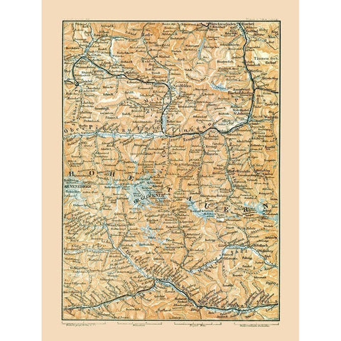 Central Austria - Baedeker 1896 White Modern Wood Framed Art Print by Baedeker