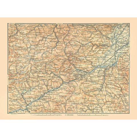 Murzthal Austria - Baedeker 1896 Black Modern Wood Framed Art Print by Baedeker
