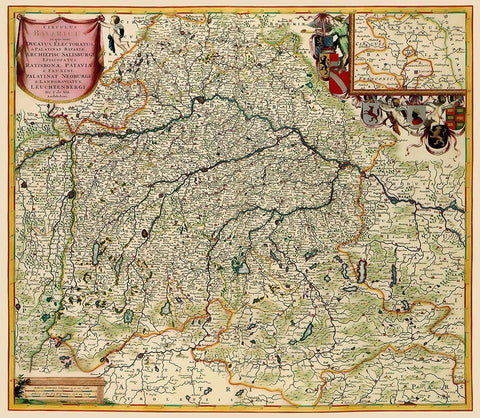 Bavaria Region Germany - De Wit 1688 Black Ornate Wood Framed Art Print with Double Matting by De Wit