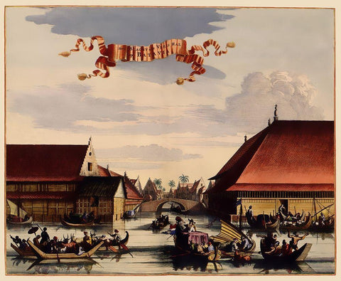 Asia Slaughter House Indonesia Picture White Modern Wood Framed Art Print with Double Matting by Nieuhoff