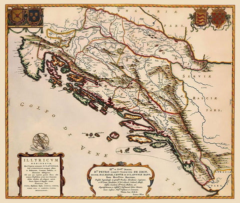 Balkan Peninsula Eastern Europe - Blaeu 1663 White Modern Wood Framed Art Print with Double Matting by Blaeu