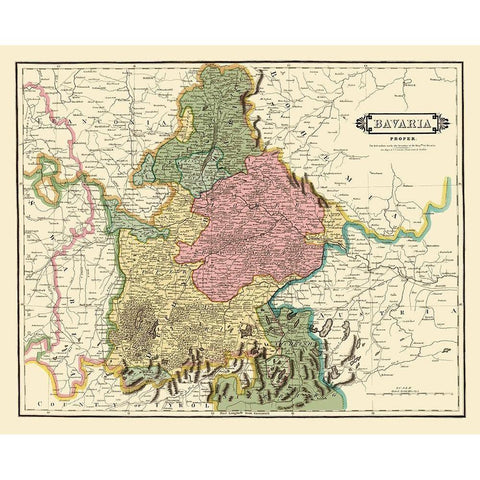 Bavaria Germany - Hamilton 1831 Gold Ornate Wood Framed Art Print with Double Matting by Hamilton