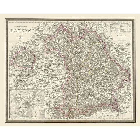 Bavaria Region Germany - Weiland 1856 Gold Ornate Wood Framed Art Print with Double Matting by Weiland